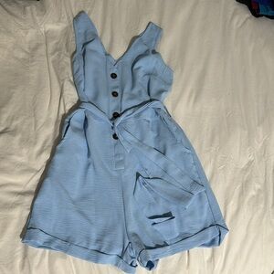 Baby Blue Romper with Tie
